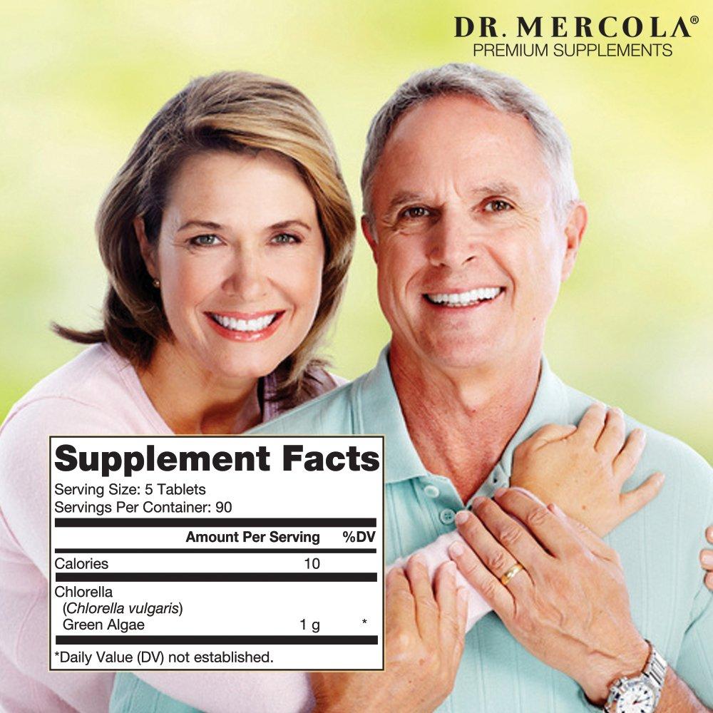 Dr. Mercola Dr. Mercola Fermented Chlorella with Chlorophyll, 90 Servings (450 Tablets), 2 Bottles, Dietary Supplement, Supports Immune and Organ Health, Non GMO, NSF Certified