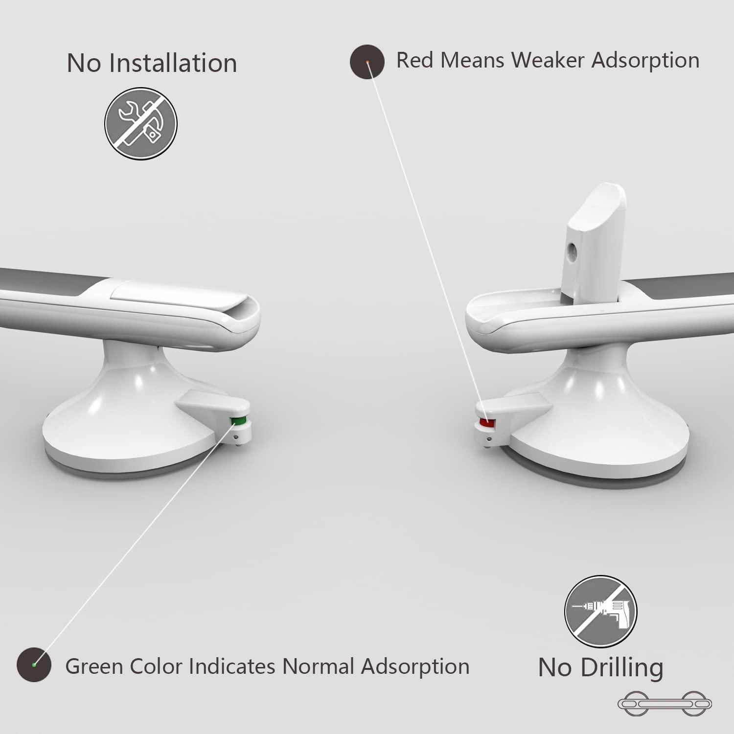 LORESJOY LORESJOY Shower Handles for Elderly Suction, 2 Pack Grab Bars for Bathtubs and Showers, Suction Grab Bars for Shower, Heavy Duty No Drilling Shower Bars Safety for Seniors
