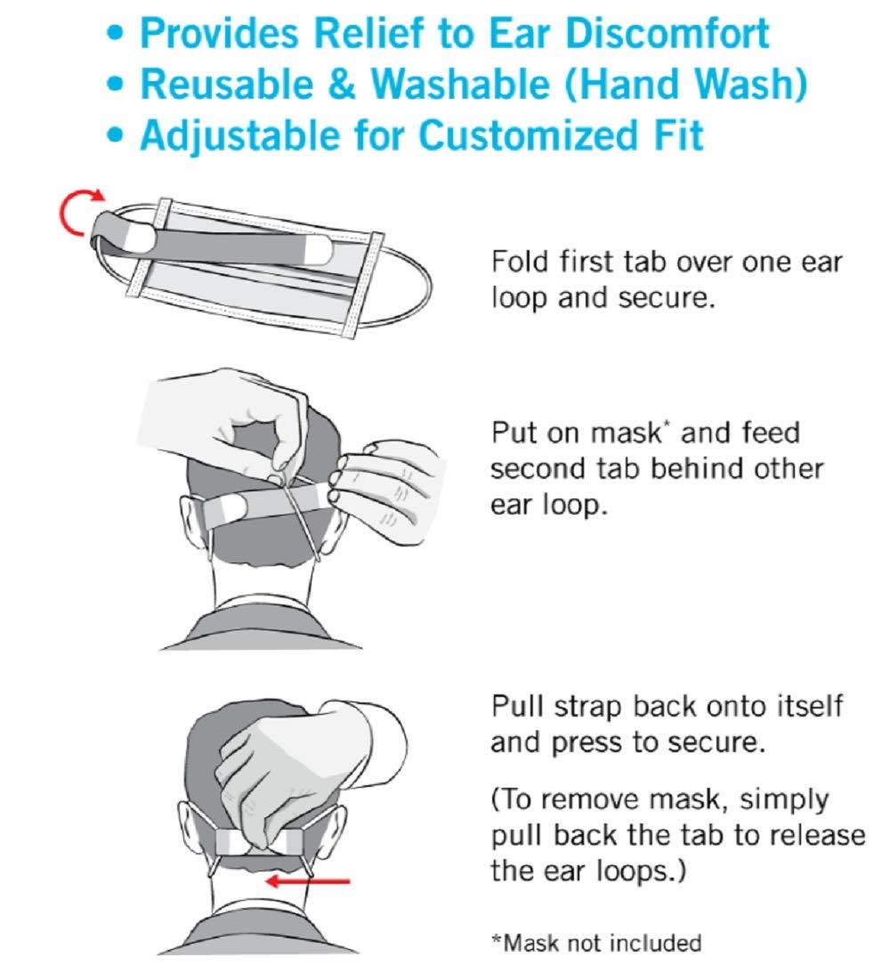 VELCRO Brand VELCRO Brand Face Mask Extender Straps 4pk White, 12” x 1” Comfortable and Adjustable Ear Savers, VEL-30085-USA