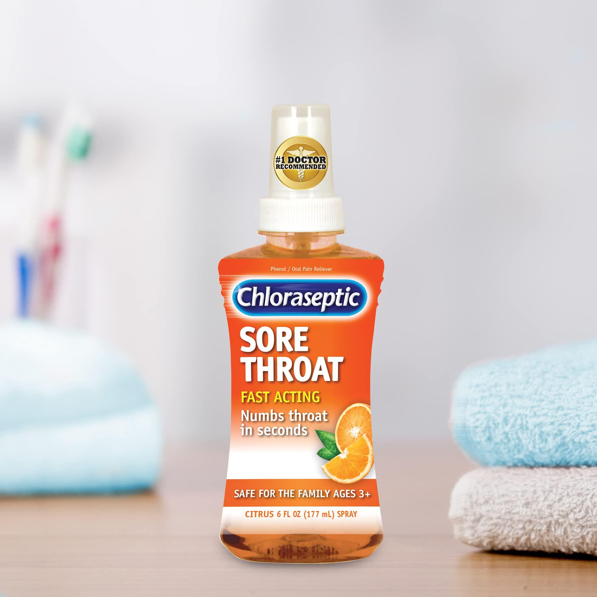 Chloraseptic Chloraseptic Sore Throat Fast Acting Spray (Citrus, 6 Fl Oz- 177ml)