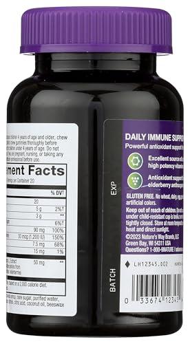 Nature's Way Nature’s Way Sambucus Elderberry Gummies, Immune Support Gummies*, Black Elderberry with Vitamin C and Zinc, 40 Gummies