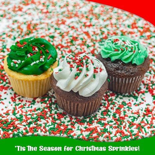 Sprinkle Me This Christmas Sprinkles - Holiday Sprinkles For Baking And Decorating - A Variety Of Bulk Sprinkles Sure To Fit Every Baking Need For The Holidays - 4 Ounce Variety (Christmas Jimmies)
