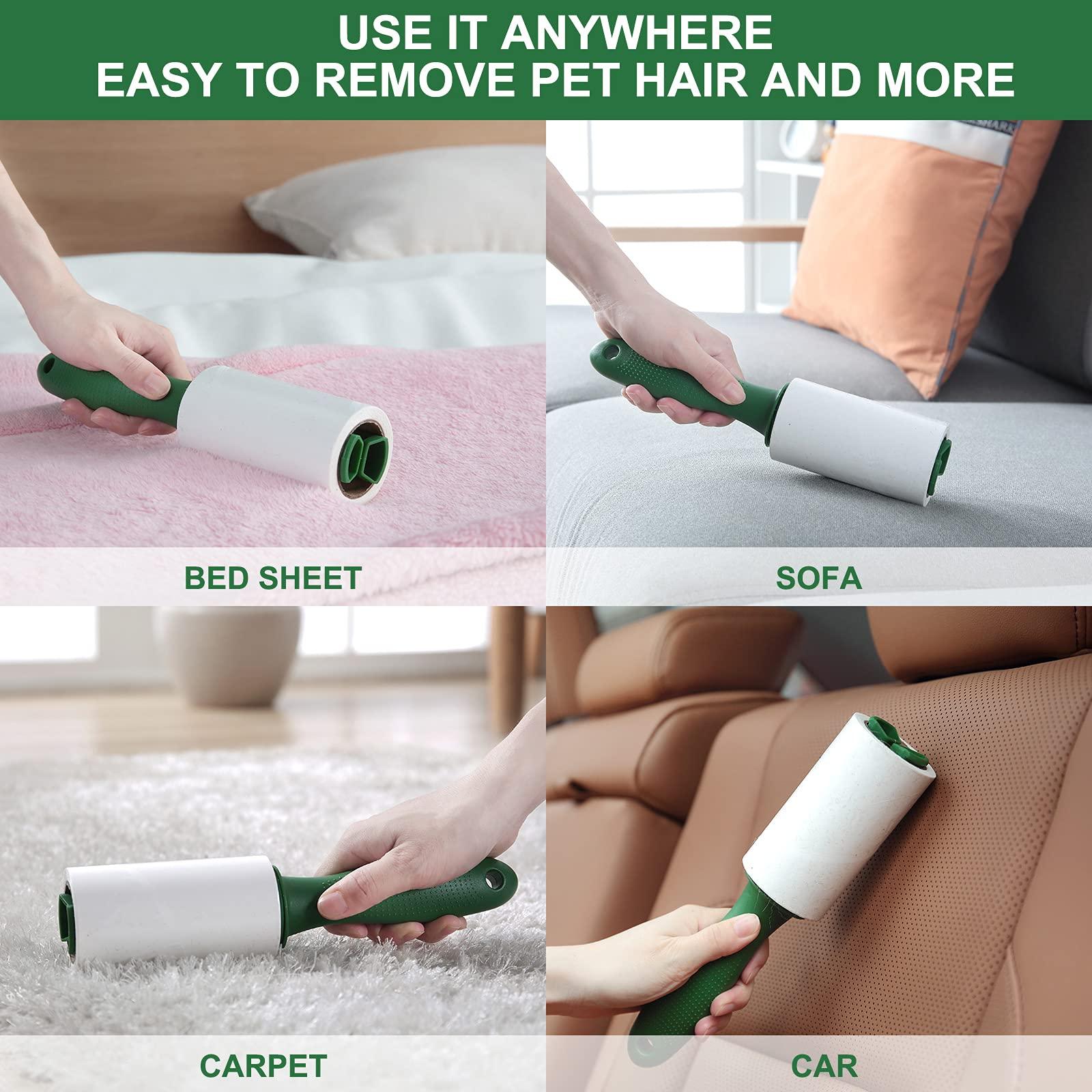 Fedicelly Lint Rollers Pet Hair Extra Sticky Floor with Long Handle Large Cat Dog Hair Remover Laundry Clothes Carpet Furniture 6.3 inches Wider with 320 Sheets Giant Lint Remover Brush for Couch