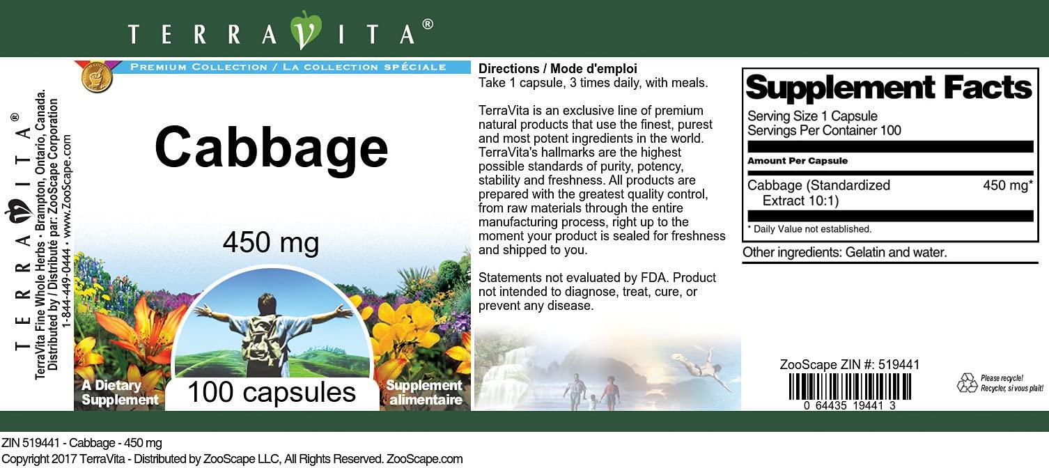TerraVita Cabbage - 450 mg (100 capsules, ZIN: 519441) - 3 Pack