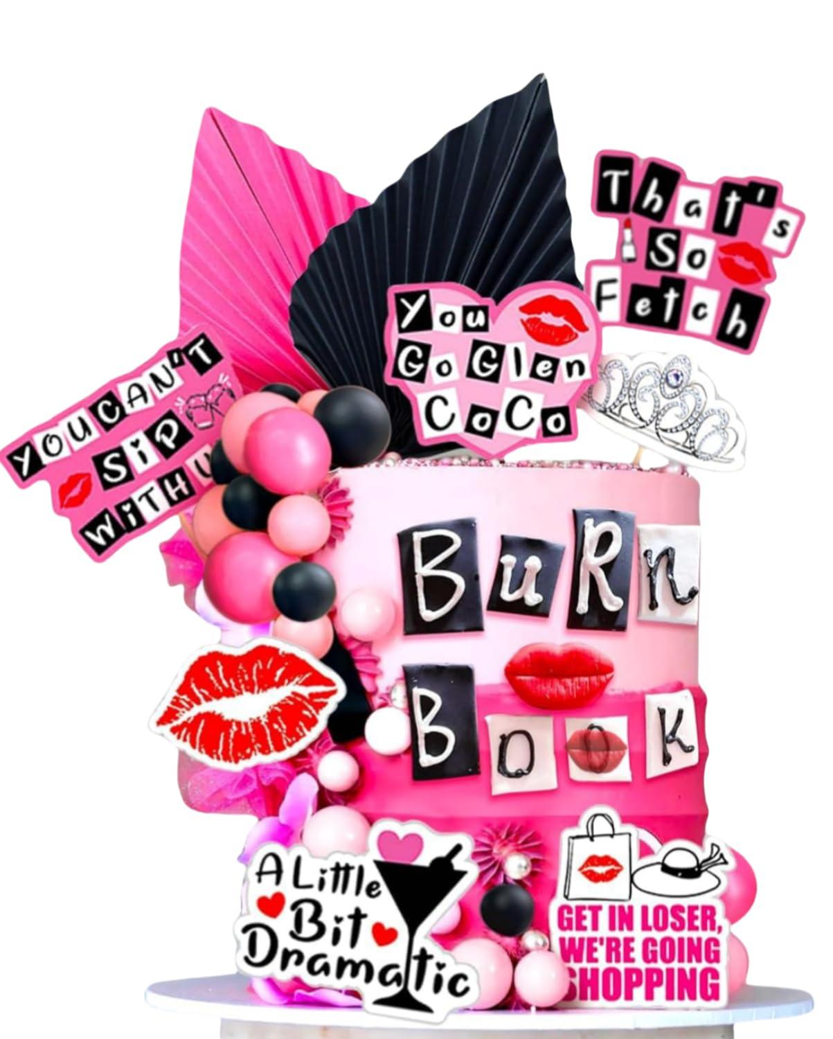 LaVenty LaVenty Mean Girl Cake Topper Mean Girl Birthday Party Decoration Cupcake Toppers for Wedding Bridal Shower Bachelorette Theme Girls Party Cake Decorations Supplies