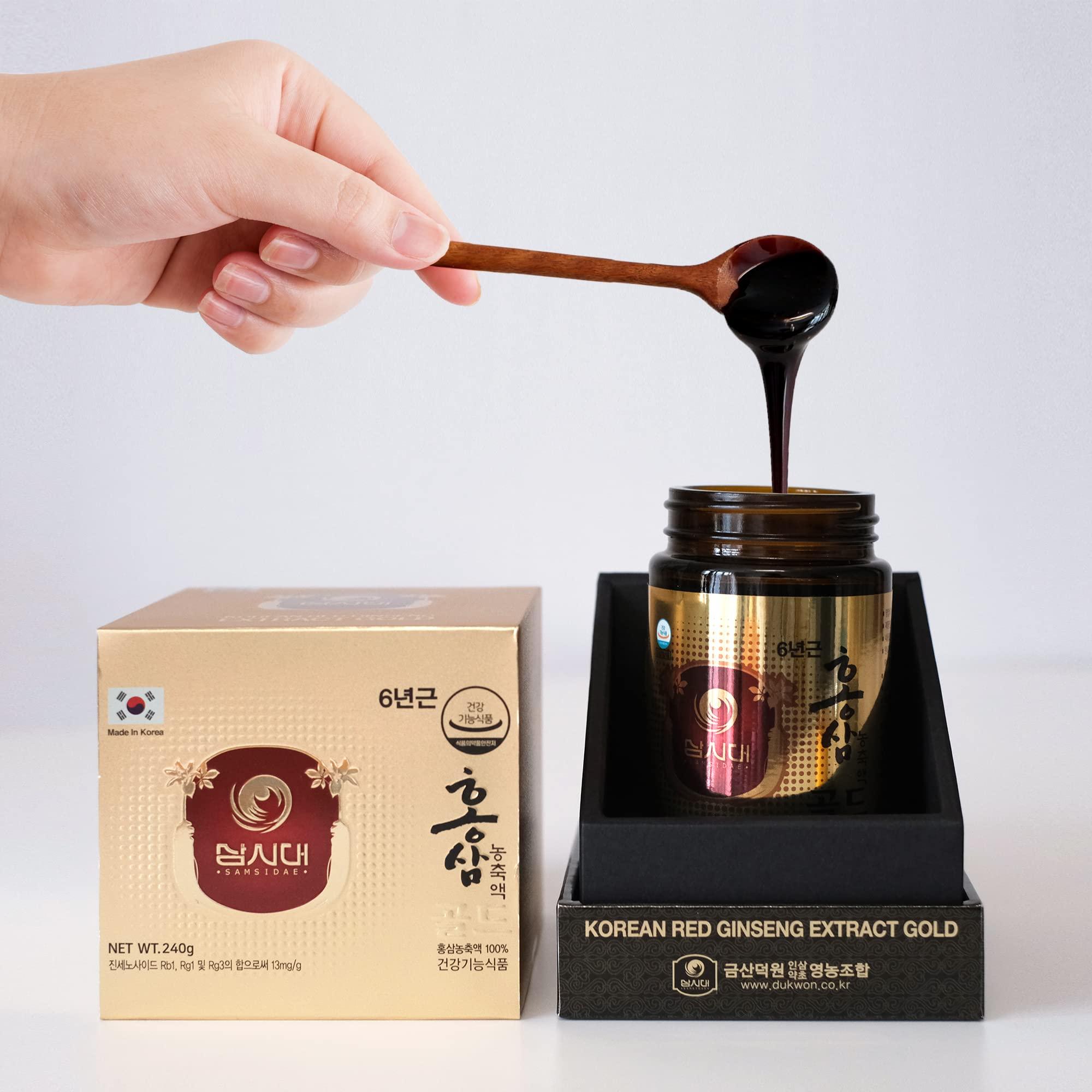 SAMSIDAE SAMSIDAE Korean Red Ginseng Extract Gold 240g 6 Years (13mg/g), 100% Korean Red Ginseng Extract - Boost Immunity and Promote Enhance Immunity, Mental Performance, Stamina, Energy Health
