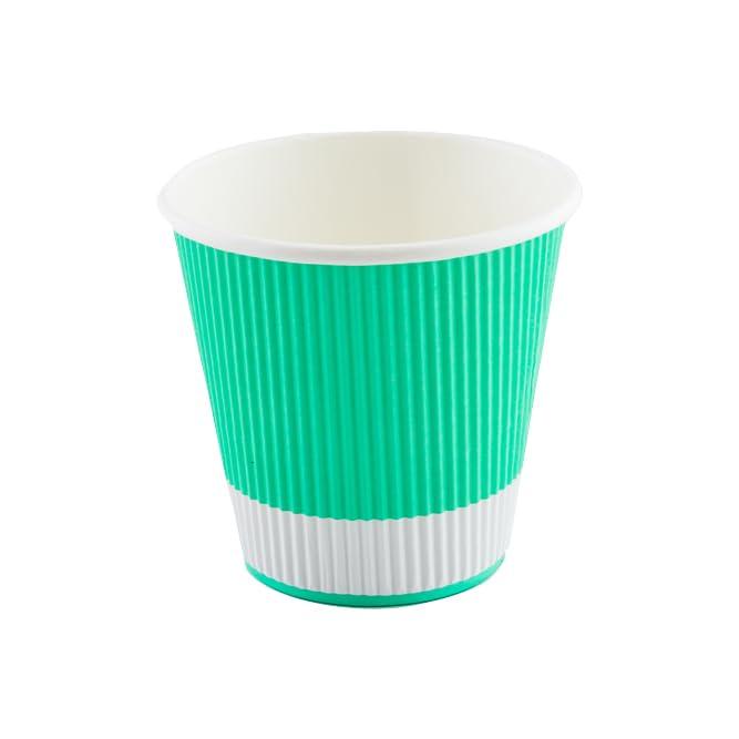 Restaurantware 8 Ounce Disposable Coffee Cups, 500 Double Wall Hot Cups For Coffee - Lids Sold Separately, Rippled Wall, Light Green Paper Insulated Coffee Cups, For Coffee, Tea And More-Restaurantware