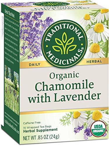 Traditional Medicinals Traditional Medicinals Organic Chamomile & Lavender Herbal Tea, Settles Nervous System, (Pack of 6) - 96 Tea Bags Total