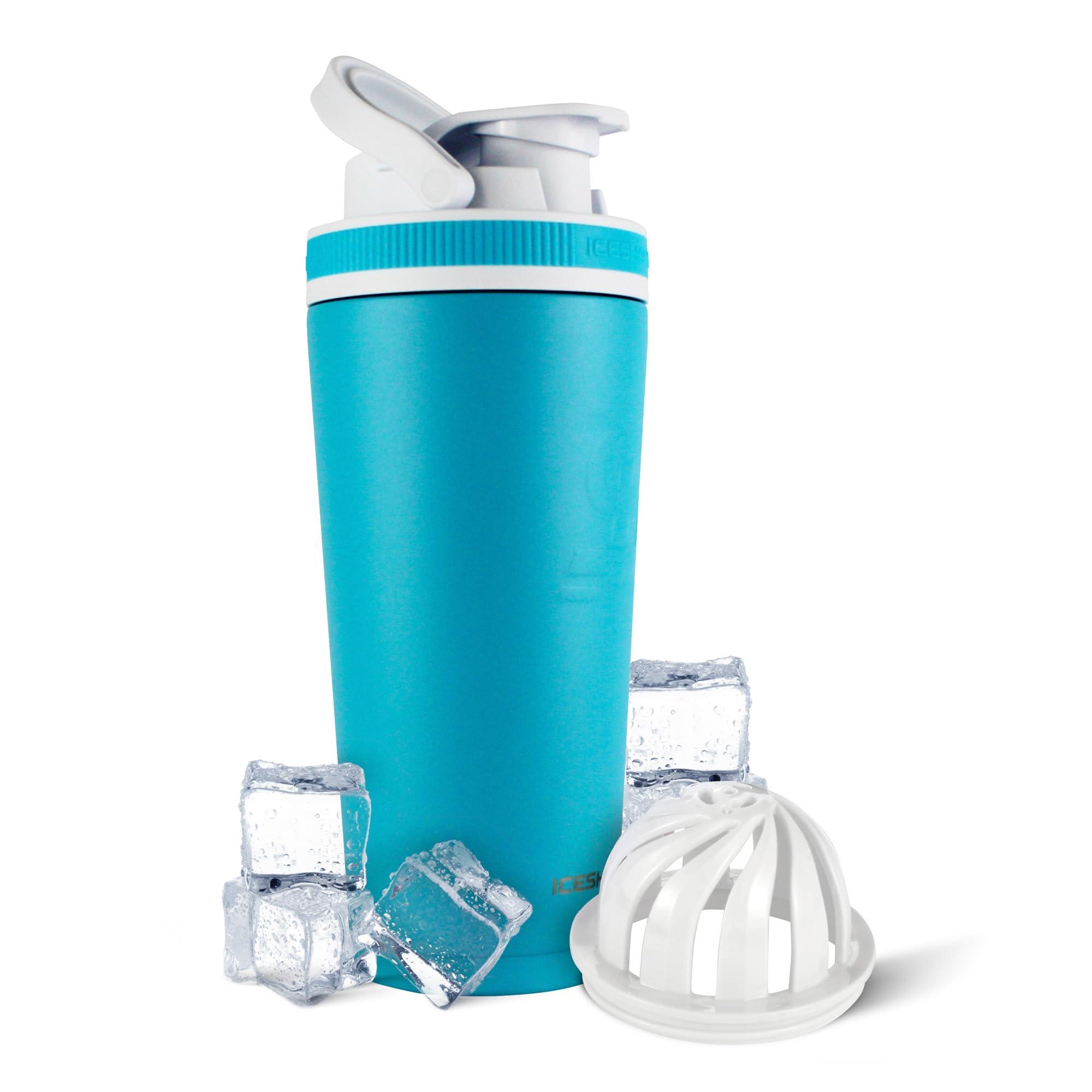 Ice Shaker Ice Shaker Insulated Stainless Steel Shaker Bottle | 26oz, Caribbean | Cold for 30+ Hours | Insulated Cup with Twist-on Agitator | Odor-Free Bottle for Protein Shakes, Water, Smoothies, Cocktails