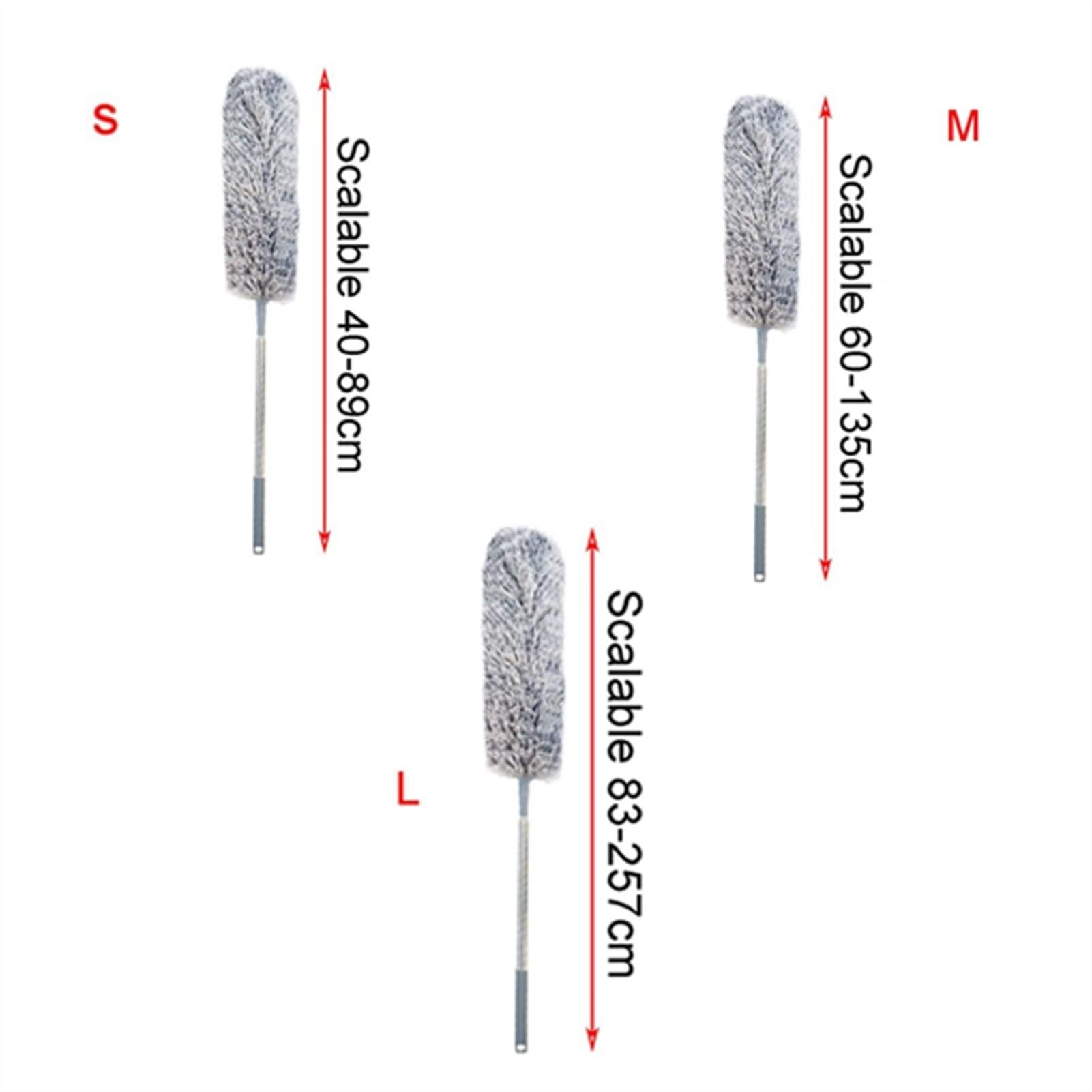 Seamue Feather Duster Extra Long Microfiber Duster with Telescoping Extension Pole Bendable Washable Head Lint Free Duster