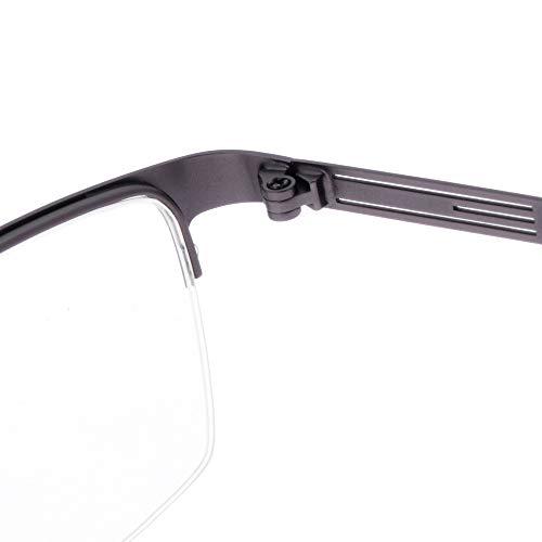 Jcerki Jcerki Photochromic Gray Reading Glasses +2.25 Strength Half frame Men Eyeglasses
