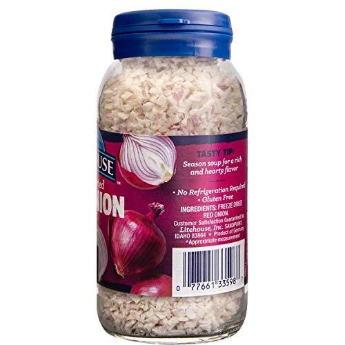Litehouse Litehouse Freeze Dried Red Onion - Substitute for Fresh Red Onion, Jar Equal to 2 Red Onion Fresh, Organic, Red Onion Seasoning, Non-GMO, Gluten-Free - 0.60 Ounce 3-Pack