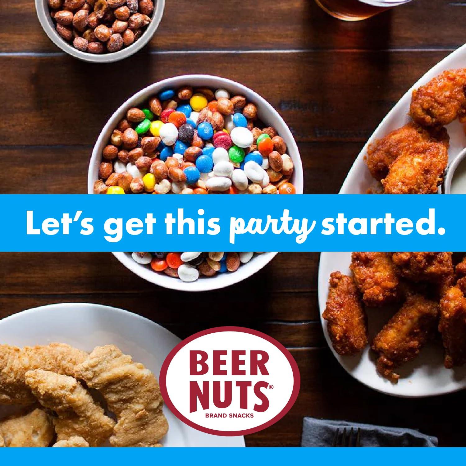 BEER NUTS BEER NUTS Party Mix - Original Sweet & Salty Roasted Gourmet Peanuts, Plain Yogurt Covered Raisins, M&M\'s Milk Chocolate Candies - Kosher, Gluten Free, Family Size Resealable Packaged Snack - 42oz Jar