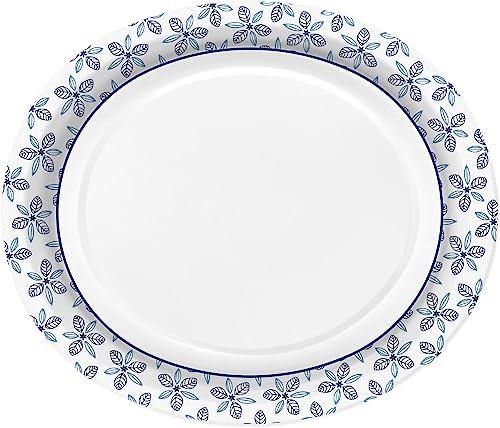 VEIZEDD VEIZEDD 50 Pcs Oval Paper Plates 12 x 10 in Large Disposable Dinner Platters Heavy Duty for Holidays,BBQs,Birthdays Party,Celebration