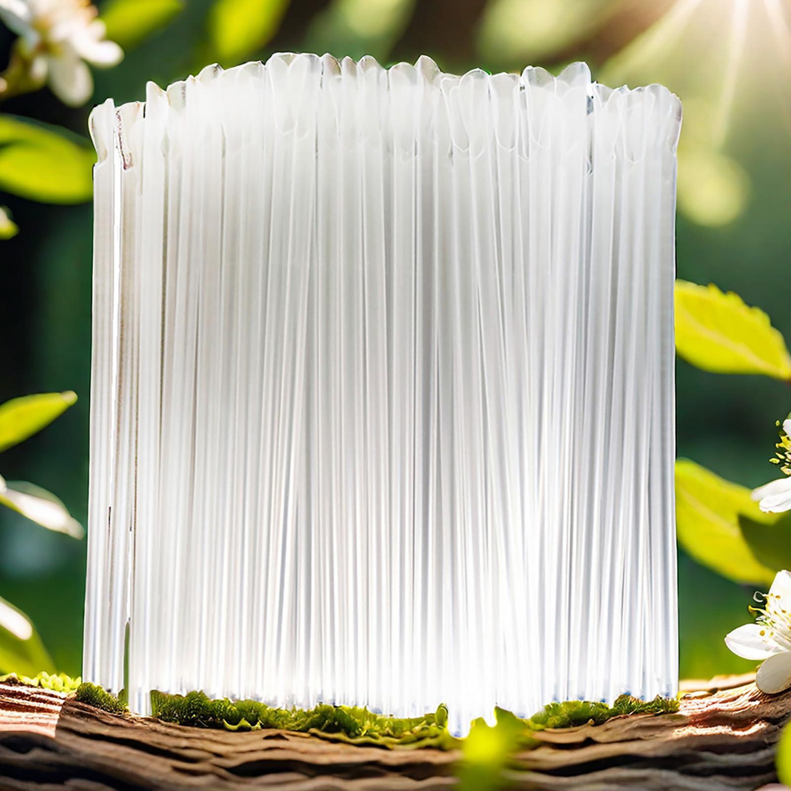 LJJCSFF 100 Pcs Snow Cone Spoon Straws Plastic Drink Stir Stick Summer Straw Slushie Shaved Ice Flexible Drinking Straw Clear