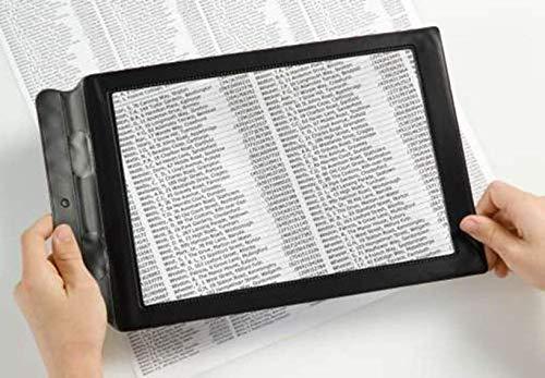 Goldweather Goldweather Lighted Magnifying Glass for Reading, A4 Full Page Magnifier Lens - Handheld Magnifying Glass Aid Lens Fresnel Ne (Black)