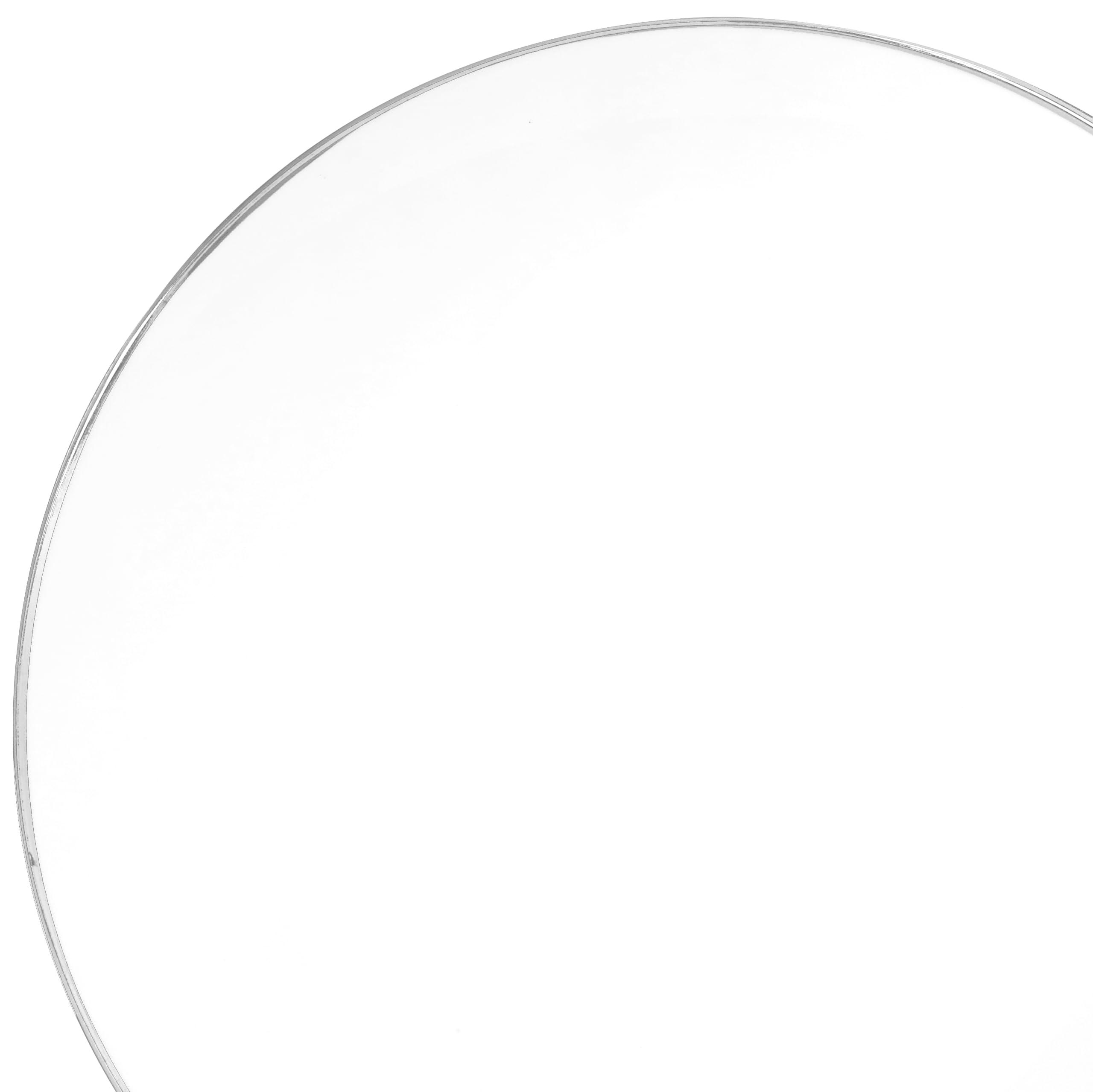 OCCASIONS FINEST PLASTIC TABLEWARE " OCCASIONS " 50 Plates Pack (25 Guests)-Wedding Party Disposable Plastic Plate Set -25 x 10.25'' Dinner + 25 x 7.5'' Salad & Dessert plates (Bali in White & Silver)