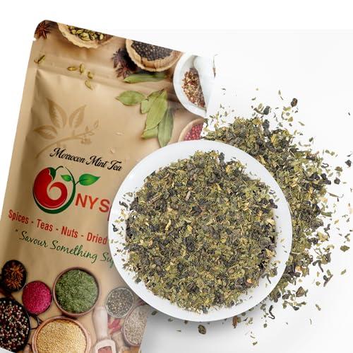 NY Spice Shop NY Spice Shop Moroccan Mint Tea - Herbal Tea Loose Leaf - Premium Mint Green Tea - Brews 100 Cups - Naturally Flavored Morracan Tea Blend Pure Bulk Morracan Chai 8 Ounce
