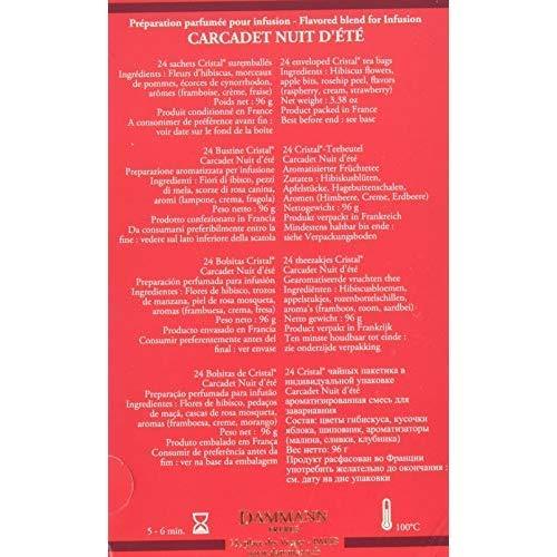 Dammann Freres Dammann Freres Sachets, Nuit Dete Summer Night Tea Bags, Premium Gourmet Hibiscus and Berry Herbal Tea, Individually Wrapped, 24 Count (Single Pack)
