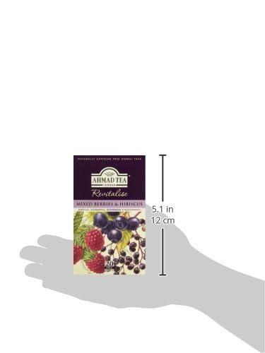 Ahmad Tea Ahmad Tea Herbal Tea, Mixed Berries & Hibiscus Teabags, 20 ct (Pack of 1) - Decaffeinated & Sugar-Free