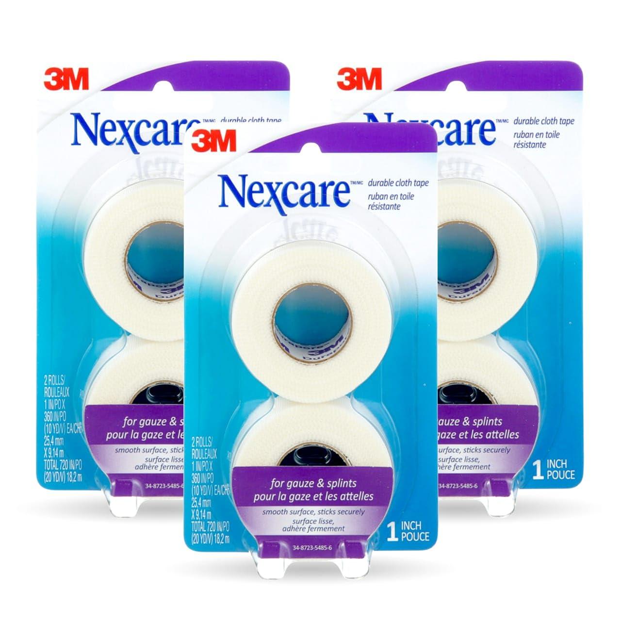 Nexcare Nexcare Durapore Durable Cloth Tape, From the #1 Leader in U.S. Hospital Tapes, 1 Inch X 10 Yards, 6 Rolls