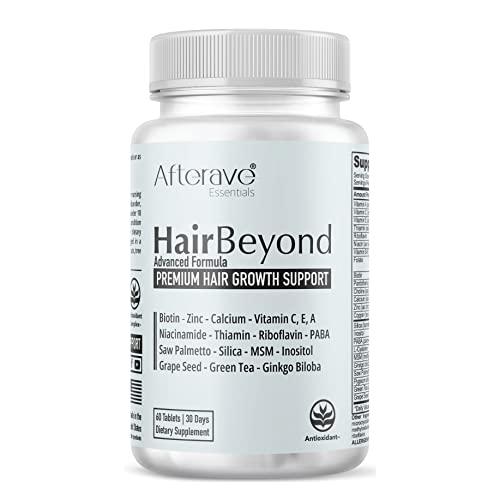 Afterave Essentials HairBeyond Advanced Hair Growth Formula, Improves Follicle & Scalp Strength For Stronger Growth, Hair Loss Protection, Vitamin A, C, E, B Complex Saw Palmetto Silica Zinc Calcium Niacin Thiamin Biotin
