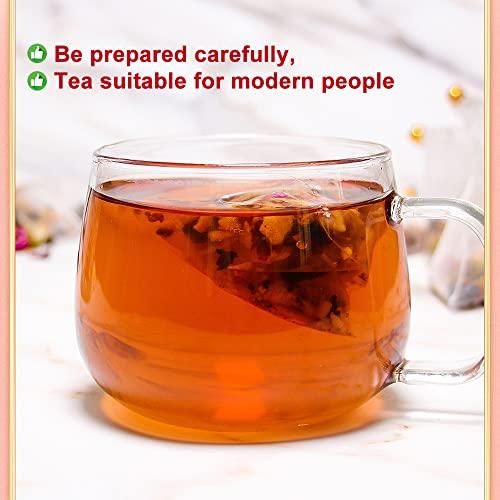 Plant Gift Plant Gift 50 Cups Mulberry Rose Tea Bag ( SANG SHEN MEI GUI CHA) 8.81oz (5g*50bags/250g) Poria cocos, Lily Natural Mixed Herbal Combination of Floral Tea