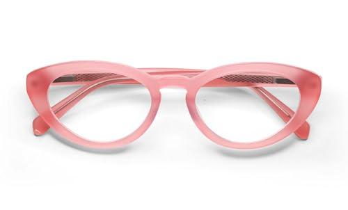 eyebobs eyebobs - Pinhead | Premium Reading Glasses for Men and Women | Cat-eye Frame for Wide Faces | Matte Pink, 4.00