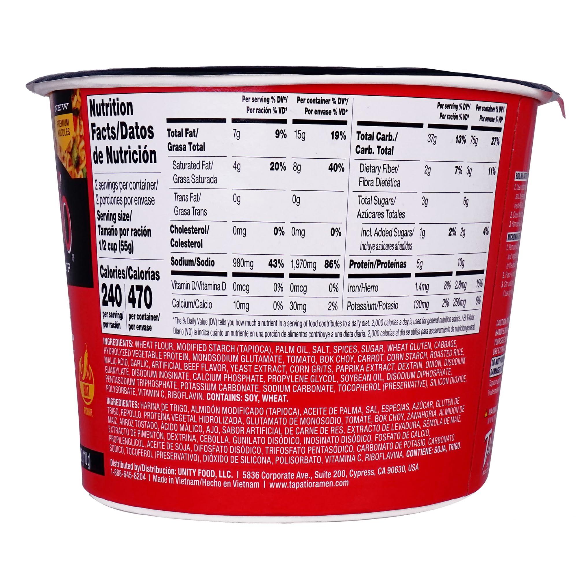 Tapatio Salsa Picante Tapatio Spicy Ramen Noodle Soup Big Bowl - Original Flavor - 3.88 Oz (Bulk Case of 6)
