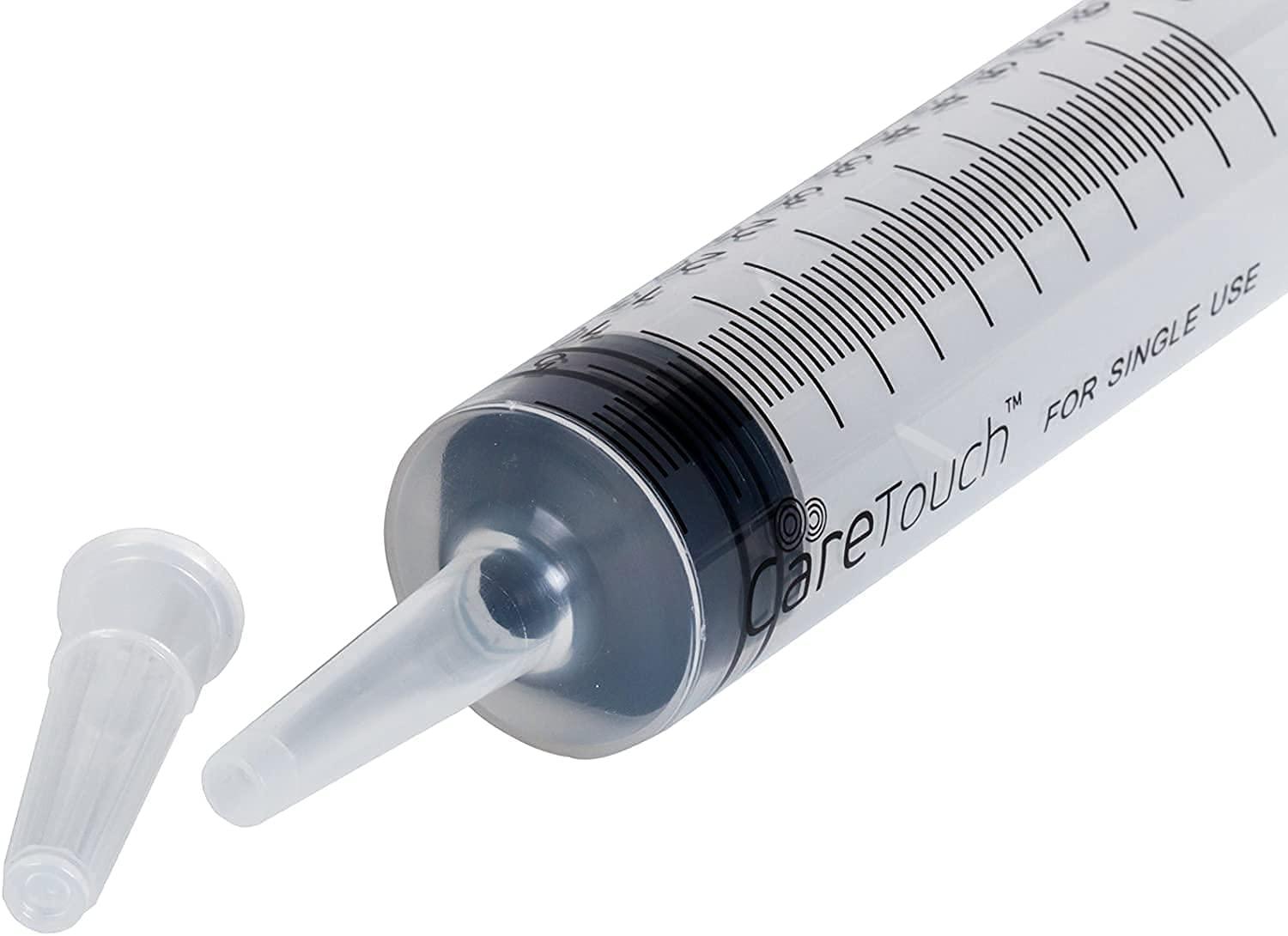Care Touch Care Touch 60mL Syringe with Catheter Tip, 50 Large Medicine Syringes for Liquids, 60 ml Plastic Syringe - Feeding Syringe - Disposable & Individually Wrapped, Great for Home Care Use