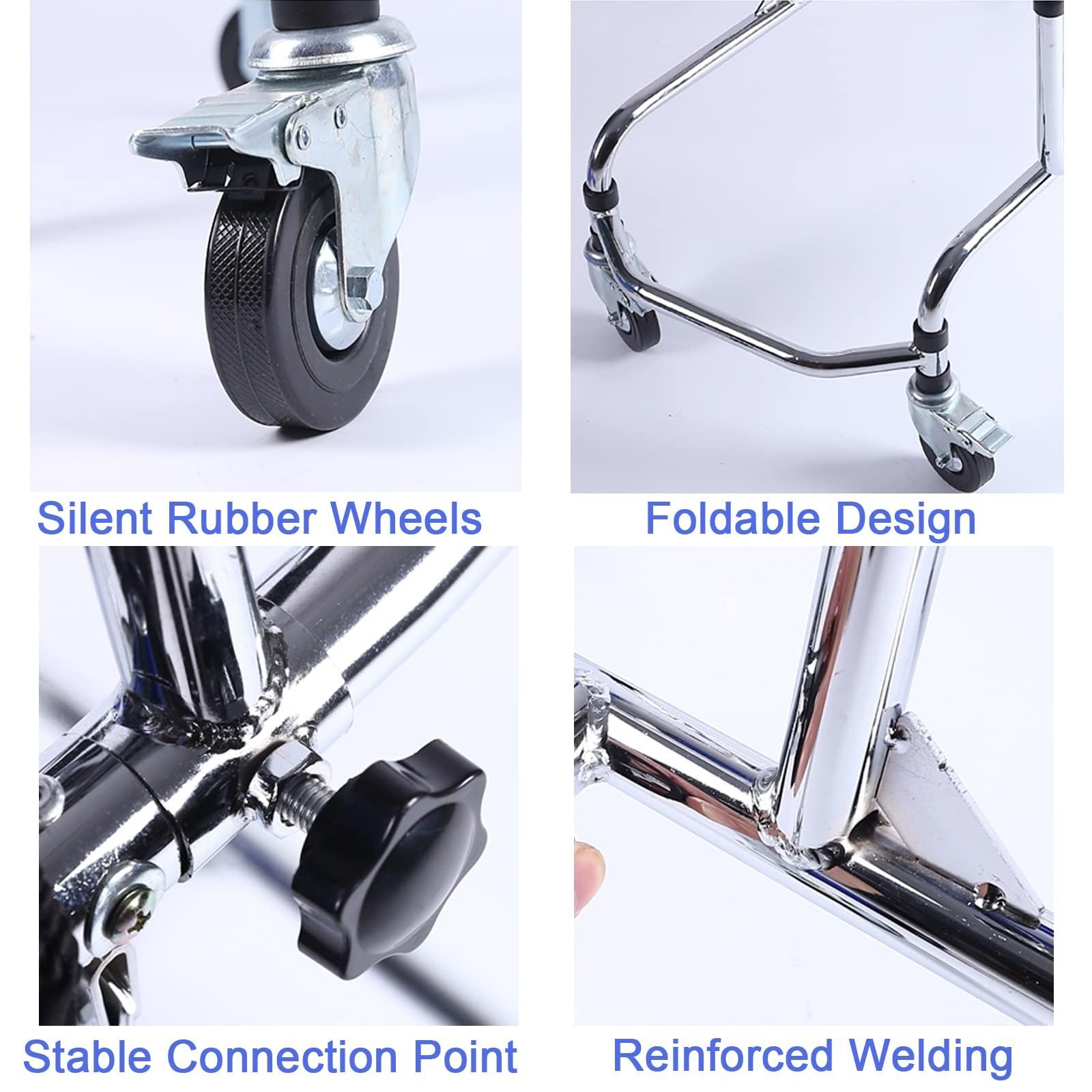 ZHDBMM Walkers for Seniors, Walker Children with Cerebral Palsy, Hemiplegia Stroke Rehabilitation Standing Frame Adult Walker Walking Aid for The Disabled ( Color : Men , Size : Height: 2.9~3.9ft )