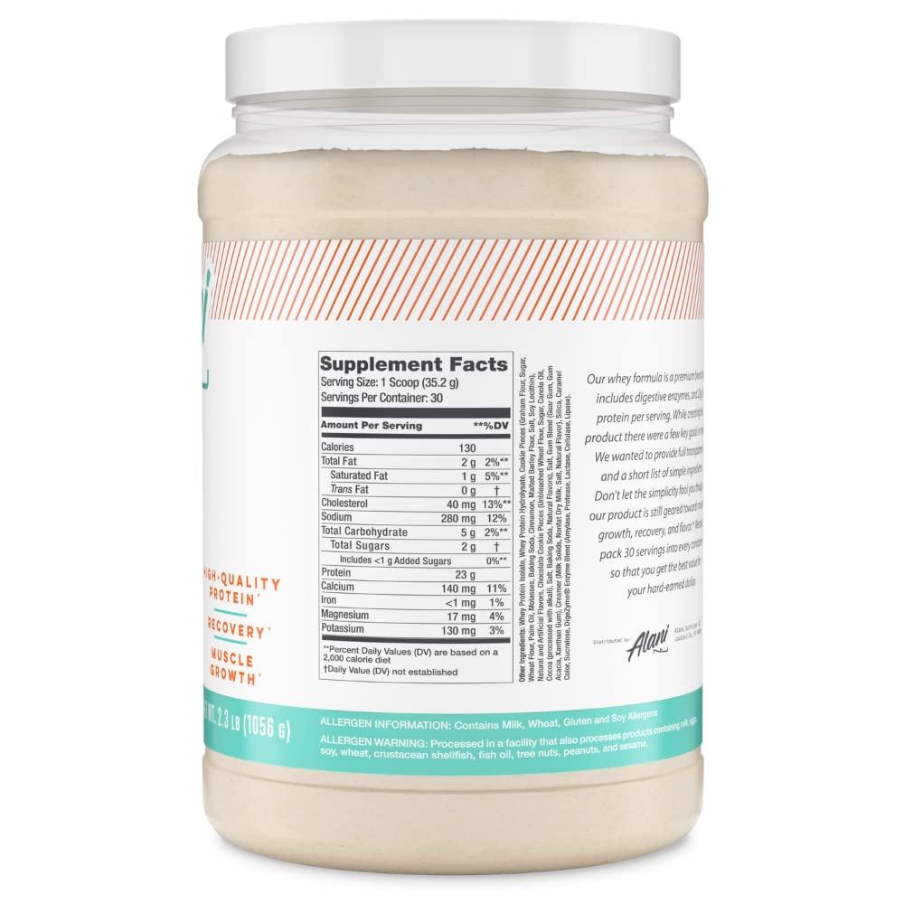 Alani Nu Alani Nu Whey Protein Powder Munchies | 23g Protein with Low Sugar & Digestive Enzymes | Meal Replacement Powder | Low Fat Low Carb Whey Isolate Protein Blend | Low Sugar |30 Servings