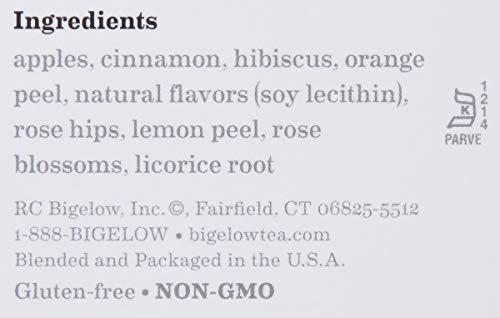 Bigelow Tea Bigelow Cinnamon Apple Herbal Tea Bags 28-Count Boxes (Pack of 6) Cinnamon Apple Hibiscus Flavored Herbal Tea Bags All Natural Non-GMO