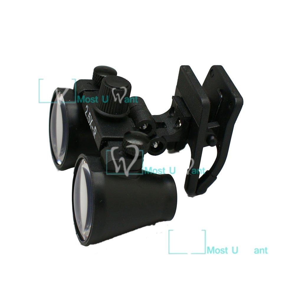 Dental Lab Surgical Medical Binocular Eye Loupe Glass 3.5X Amplification Magnifier with Led Headlight Clip Type