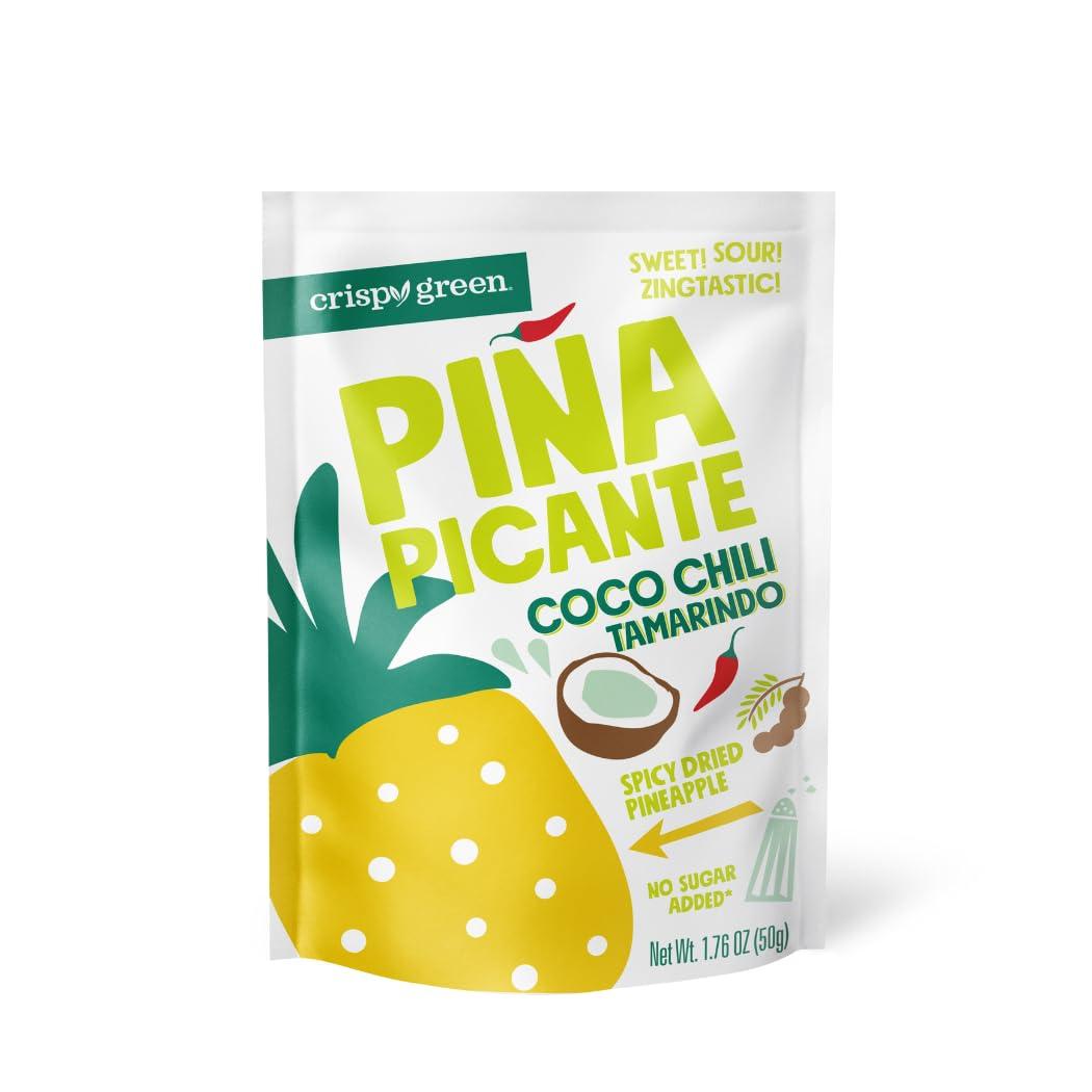Crispy Green Crispy Green Pia Picante, Coco Chili Tamarindo Dried Pineapple, Healthy Real Fruit Snacks, 1.76 Ounce, 12 Single Serve Bags