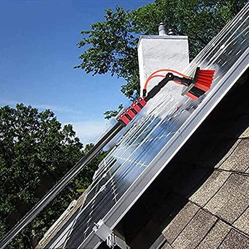 CHUNTIANMEI CHUNTIANMEI Water Fed Pole Kit,Water Fed Telescopic Brush with 20m Hose,Window and Solar Panel Cleaning Pole Telescopic Brush,Professional Washing Equipment Tool Solution,Brushhead55cm-5.4m/18FT