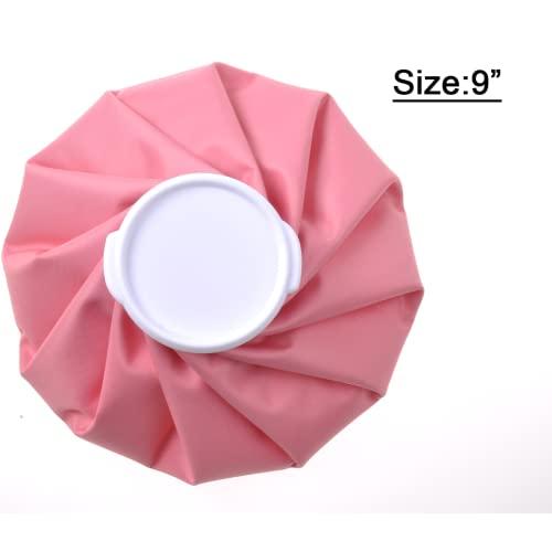 Fythao Ice Bag, Ice Packs for Injuries Reusable 9\", Hot Water Bag for Pain Relief, Hot & Cold Therapy, Cold Pack Pink