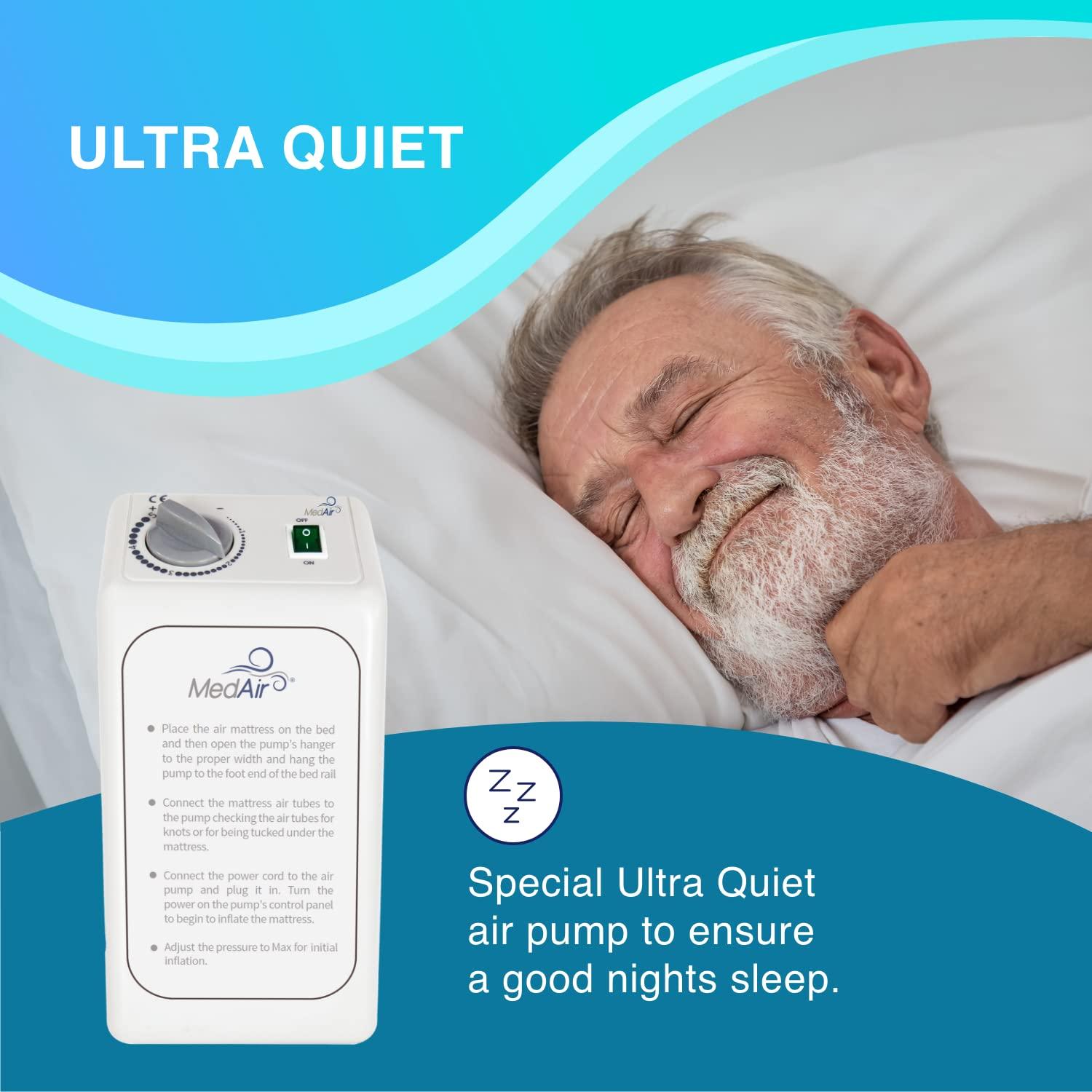 MedVance MedVance Comfort Alternating Air Pressure Mattress Pad with Ultra Quiet Alternating Pump (Mattress & Pump only) | Pressure Sore/Ulcer Prevention and Relief | Use on Medical, Hospital, or Standard Bed