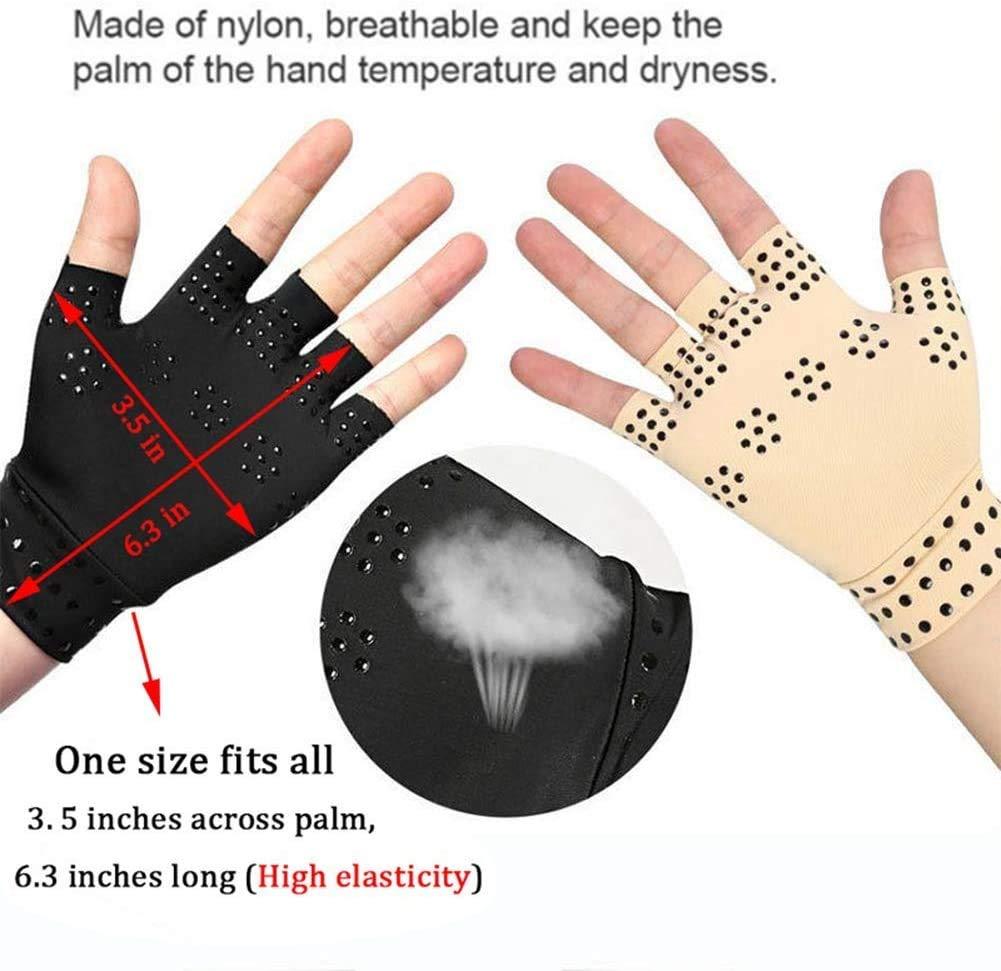 Chargen Chargen Arthritis Gloves Compression Gloves Fingerless Gloves Magnetic Anti-Arthritis Therapeutic Therapy Fingerless Gloves Relief Hand Pain Relief Heal Joints Relief (Black) 8*4*0.3