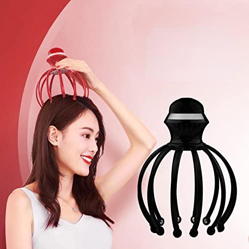 PABRO PABRO Vibration Head Massager Scalp Relaxation 12-Claw Electric Head Massage Instrument Octopus Head Acupuncture Massager Multiple Massage Modes Release Pressure Black
