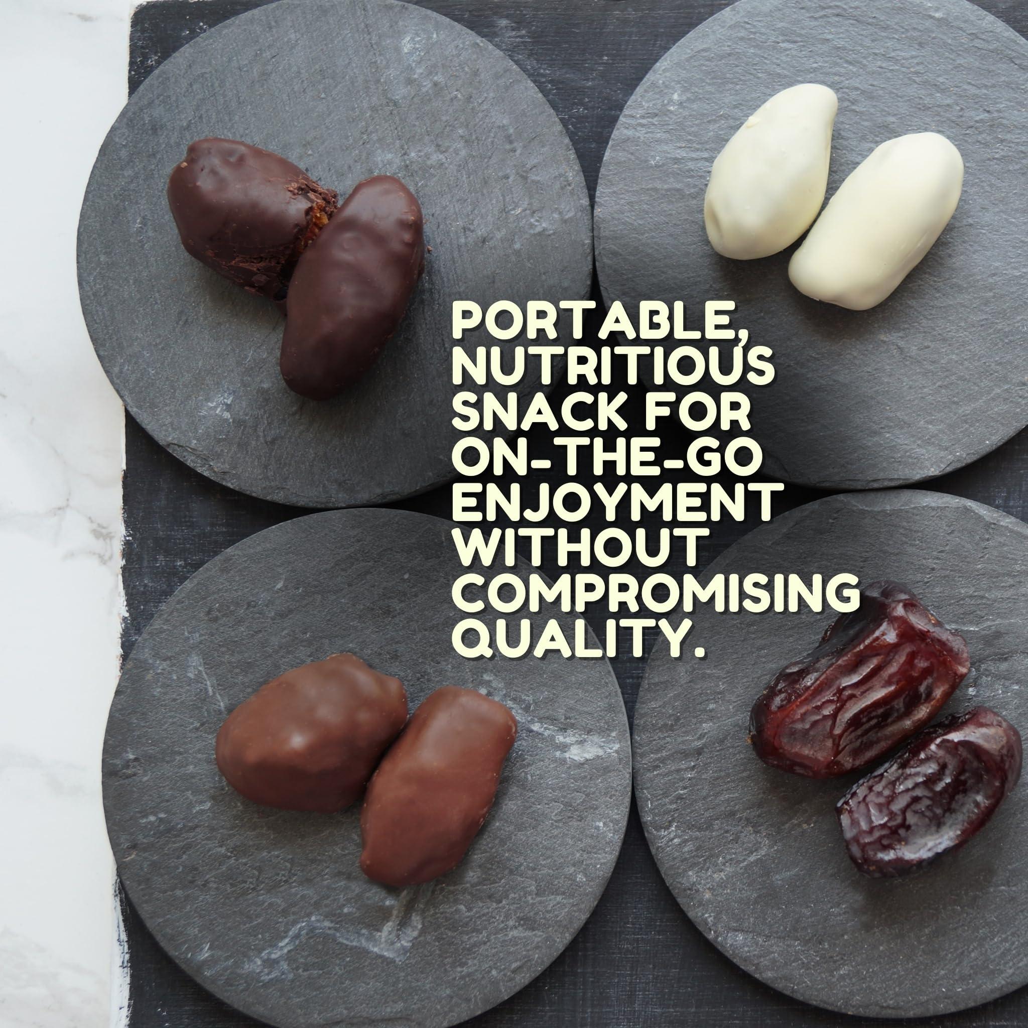 Kitchen & Love Kitchen & Love Chocolate Covered Almond Stuffed Dates in a Convenient Resealable Pouch, 8 Individually Wrapped Pieces, 85% Extra Dark Chocolate, Healthy Snack, 3.5 oz pouch (Pack of 4)