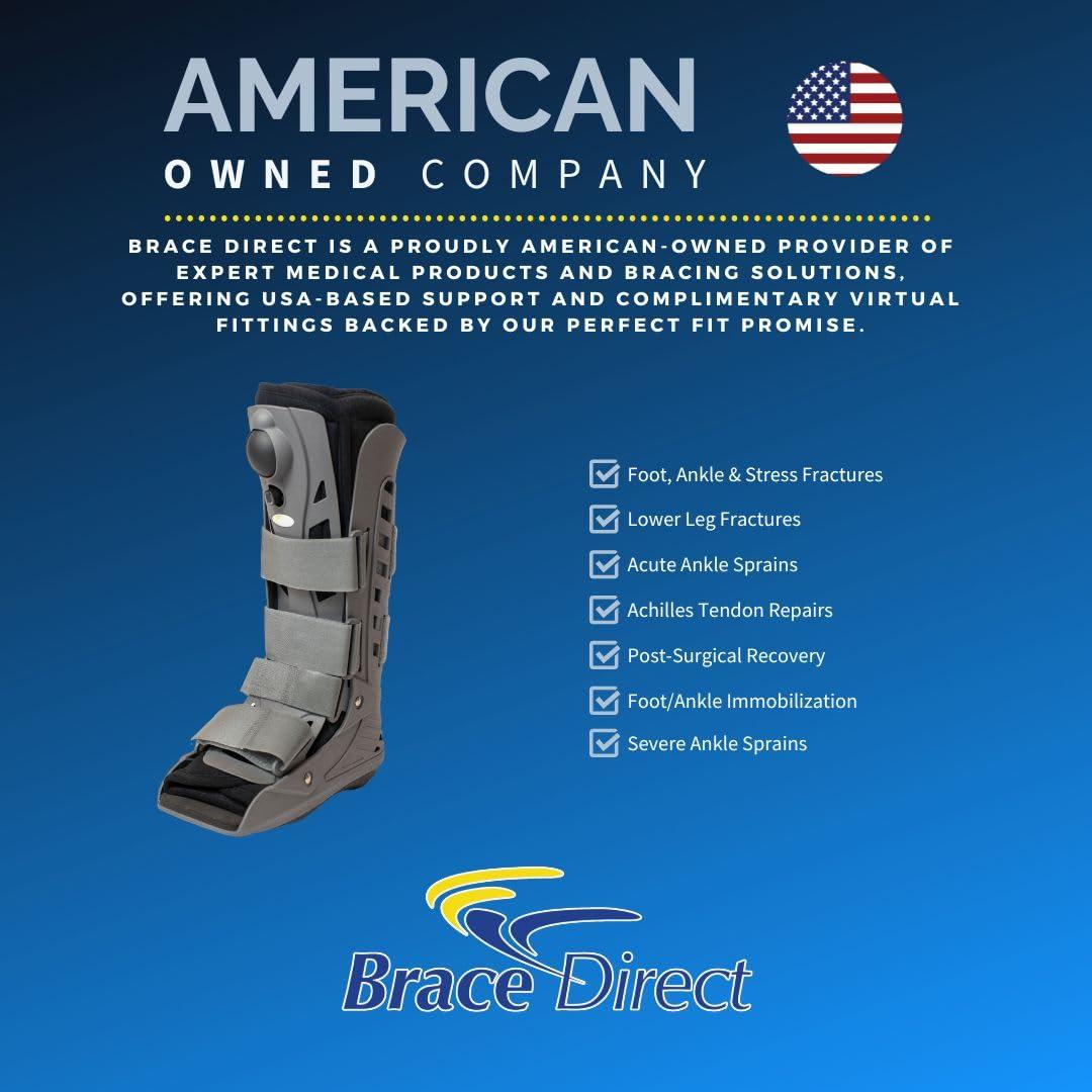 Brace Direct Brace Direct Tall Air CAM Walker Boot - Orthopedic Full Shell Air Cast Walking Boot - for Broken Foot, Sprained Ankle, Fractures, Achilles Recovery - For women and Men
