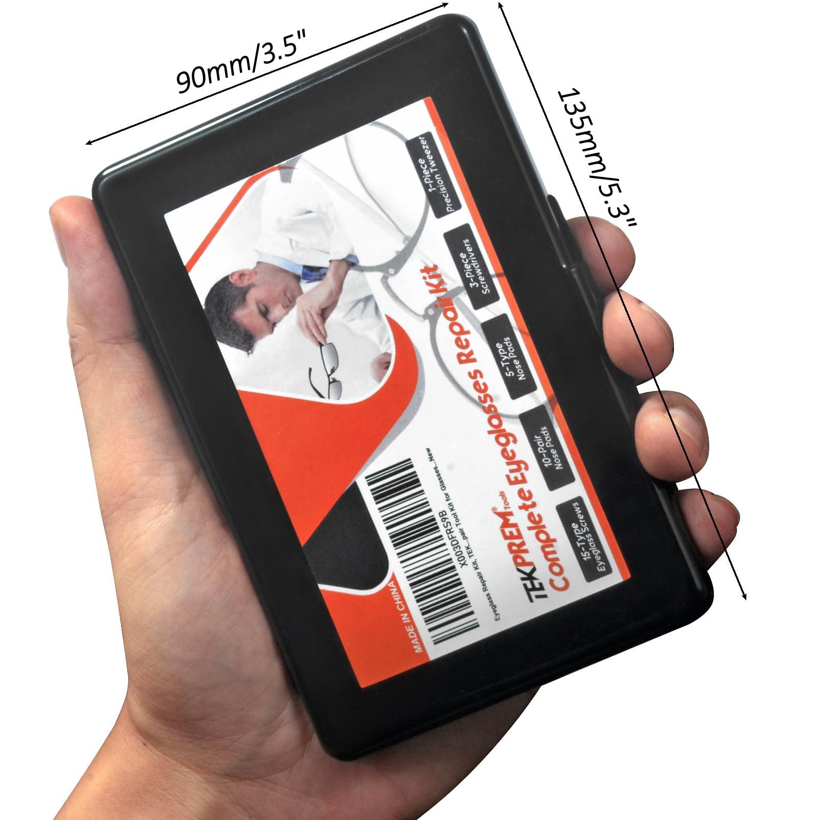 TEKPREM TEKPREM Magnetic Eyeglass Repair Tool Kit, Eye Glasses Repairing Screwdriver Set with Eyeglass Screws,Silicone Nose Pads,Tweezer,Small Screwdriver for Eyeglasses,Sunglasses and Nose Pads Replacement