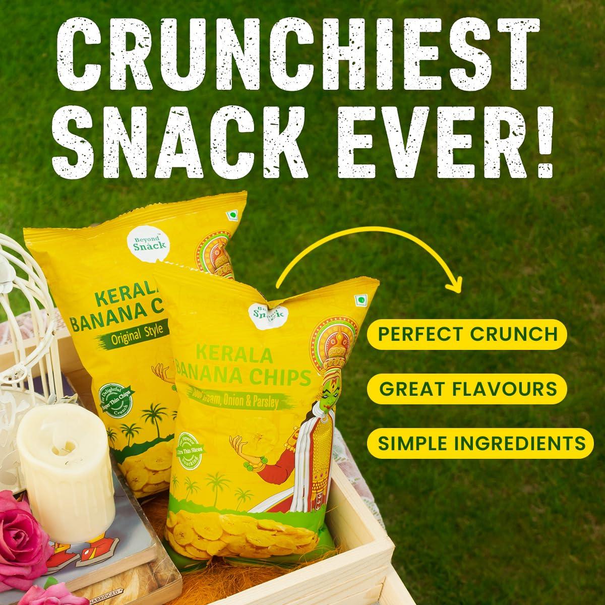 BEYOND SNACK Beyond Snck - Beyond Snack Kerala Banana Chips, No Hand Touch, Fully Automated- 2 Peri Peri & 1 Original Style, Pack of 3 (100 Grams Each)