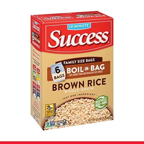 Success Success Boil-in-Bag Rice, Brown Rice, Quick and Easy Rice Meals, 32-Ounce Box