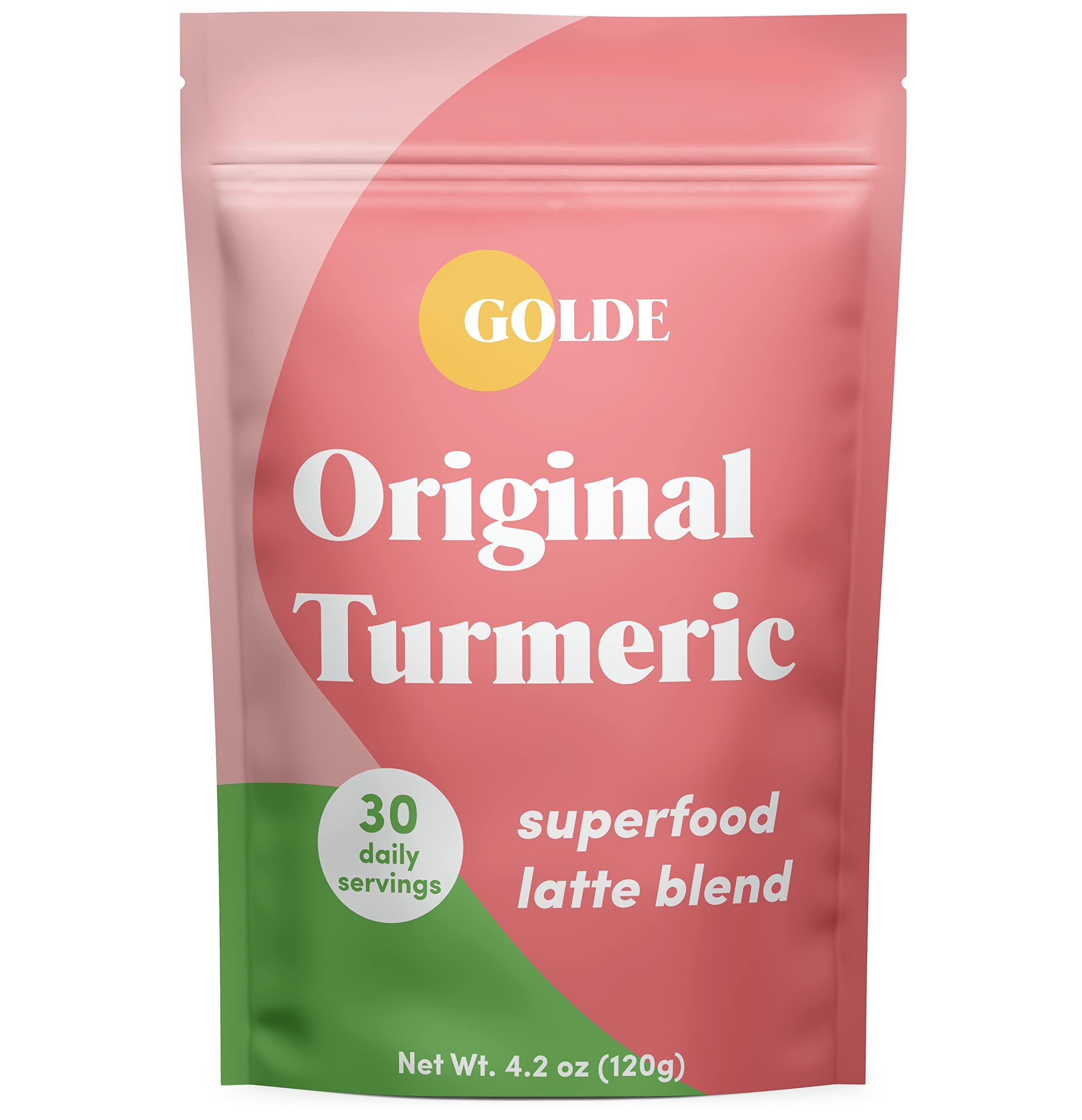 GOLDE GOLDE - Superfood Latte Blend - Original Turmeric - Plant-Based w/Coconut, & Ginger - Supports Skin Glow, Gut Health, & Immunity - Vegan, Keto, Sugar-Free - 30 Servings