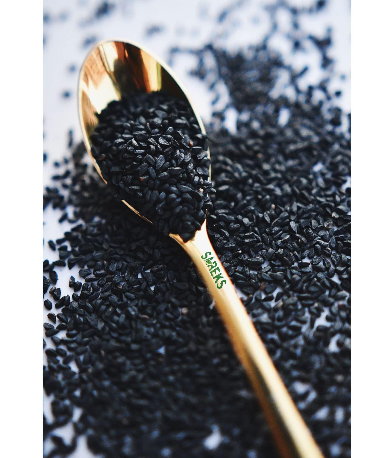 SAREKS Black Cumin Seed 100% USDA ORGANIC Certified - Black Seeds - Nothing Added - Resealable Bag - Bulk Nigella Sativa - Kalonji - Black Caraway - Raw (10oz)