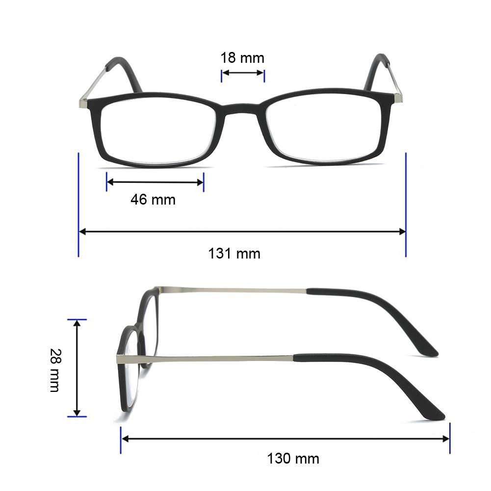 KoKoBin KoKoBin Ultra-thin anti-blue reading glasses, anti-glare glasses (Black, 1.25)