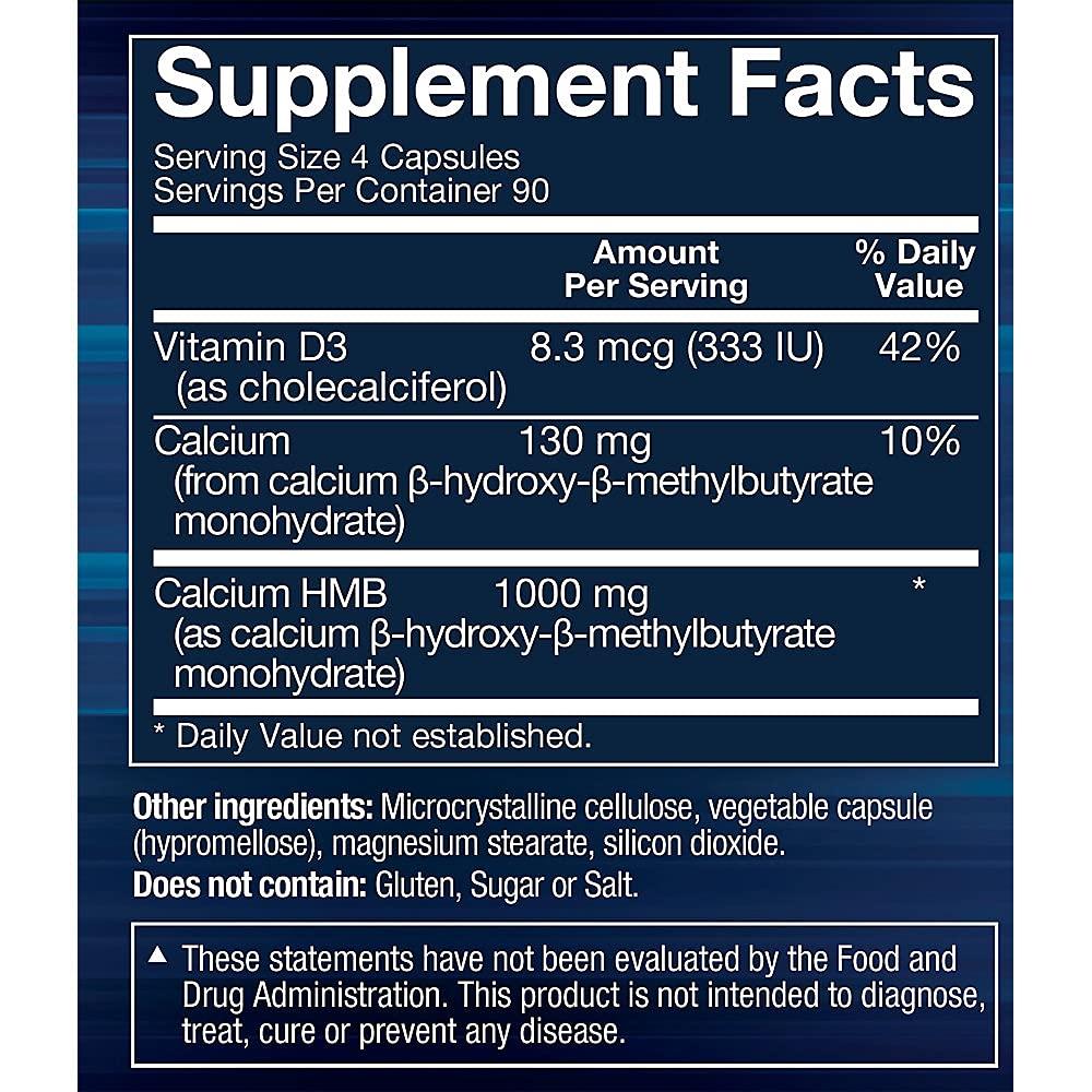 BODYTECH BodyTech HMB + Vitamin D3 - Supports Muscle Growth and Strength (360 Vegetable Capsules)