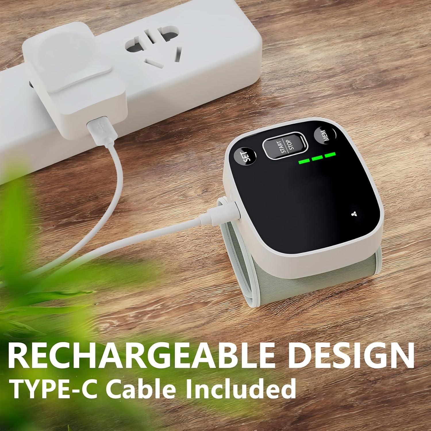 Oklar Oklar Blood Pressure Monitors for Home Use Rechargeable Wrist Digital BP Machine Cuff with LED Backlit Display, Voice Broadcast, 240 Memory Storage for 2 Users with Carrying Case